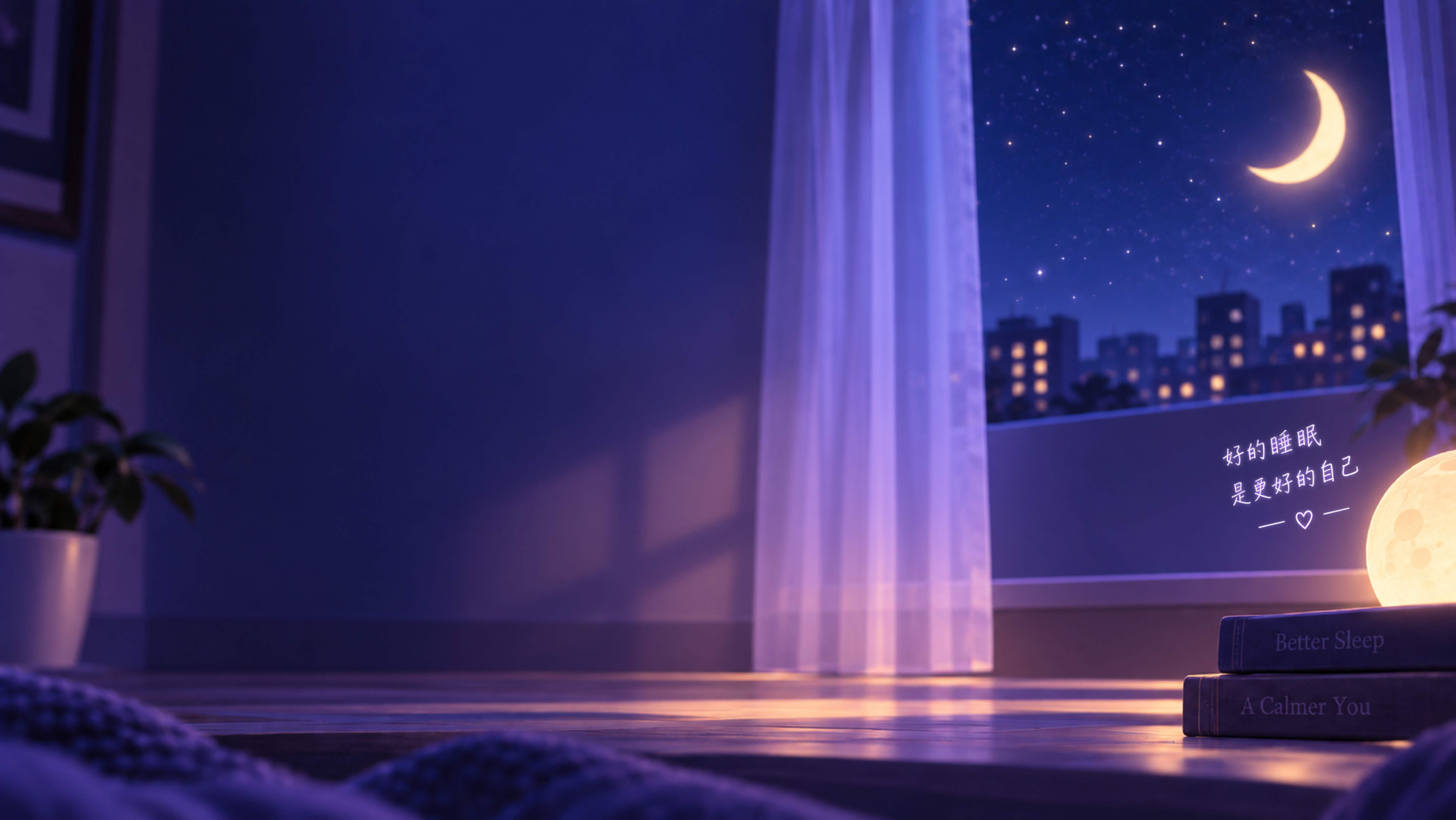 夜晚窗边背景